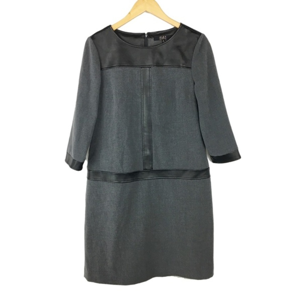Alex Marie heather grey faux leather dress